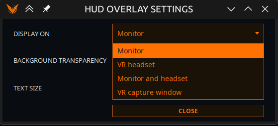 Overlay settings